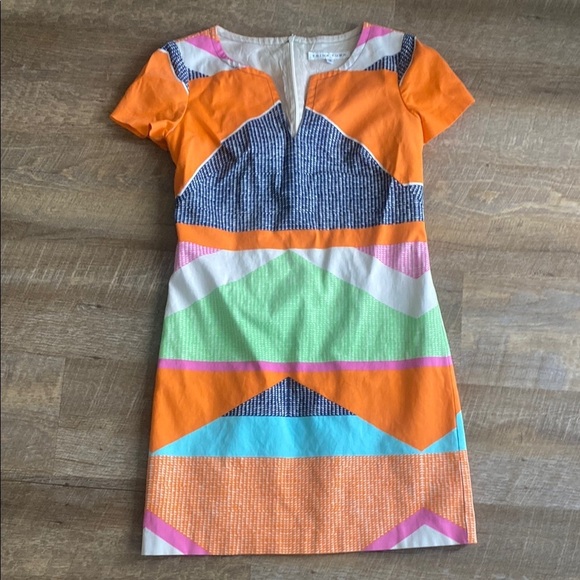 Trina Turk Lincoln Road Museum Colorful Geometric Pattern Dress Size 4 - Picture 2 of 7